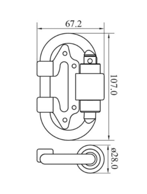 Connector for twin Electron Inertia reel for use on rear dorsal D ring on Harness - Image 3