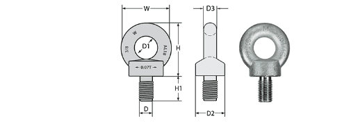 Eye Bolt BS4278 Zinc (Metric Thread) - Image 2