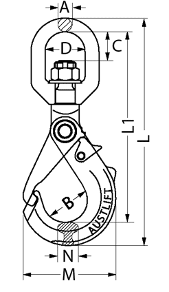 G80 Grip Self Locking Hook Swivel Type NS - Image 2