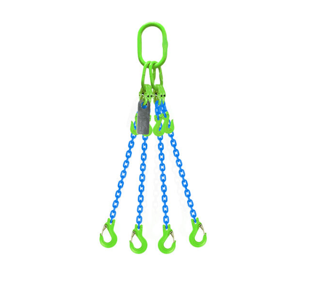 Grade 100 Chain Sling 6mm 4leg Effective Length C/W Clevis Type Grab Shortner And Clevis Sling Hook Tested