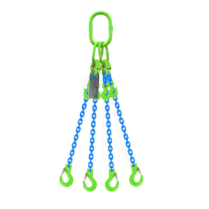 Grade 100 Chain Sling 8mm 4leg Effective Length C/W Clevis Type Grab Shortner And Clevis Sling Hook Tested