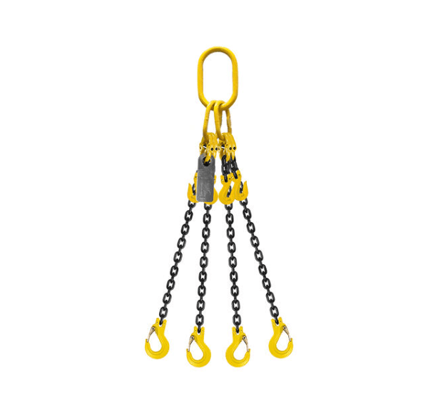 Grade 80 Chain Sling 13mm 4leg Effective Length C/W Clevis Type Grab Shortner And Clevis Sling Hook Tested