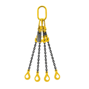 Grade 80 Chain Sling 7mm 4leg Effective Length C/W Clevis Type Grab Shortner And Clevis Self Locking Hook Tested