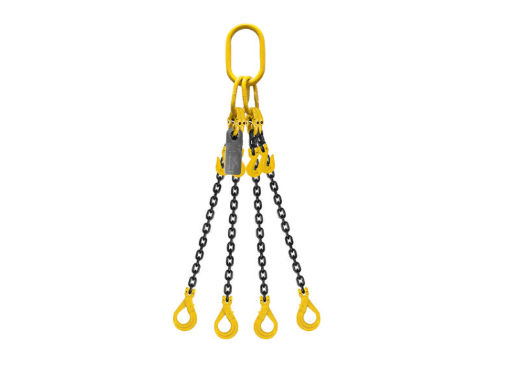 Grade 80 Chain Sling 7mm 4leg Effective Length C/W Clevis Type Grab Shortner And Clevis Self Locking Hook Tested