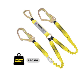 Lanyard Double Elastic C/W Triple Action Hook and Steel Scaffold Hooks