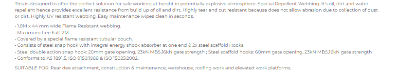 Lanyard Double Hot Works Snap/Scaffold Hooks Complies to AS1891.5 - Image 2