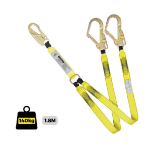 Lanyard Double Webbing 1.8M with Double Action Snap and Scaffold Hooks