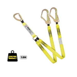 Lanyard Double webbing C/W Triple Action Hook and Steel Scaffold Hooks
