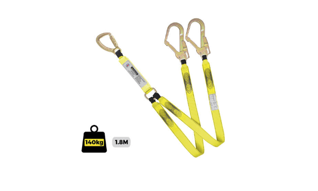 Lanyard Double webbing C/W Triple Action Hook and Steel Scaffold Hooks