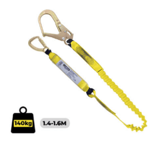 Lanyard Single Elasticated Webbing 2M ANSI T/A Hook and Scaffold hook