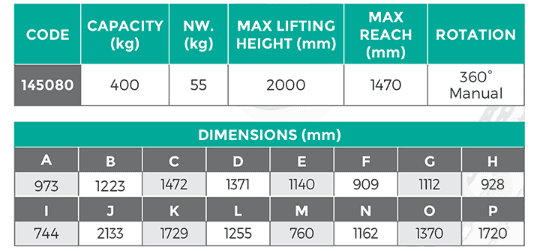 Mini Crane 400kg – 2M Lifting Height - Image 3