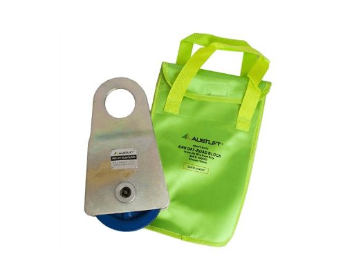 Off-Road Block c/w Vinyl Bag (4WD Recovery) MBS 8T, Sheave 125mm, wire rope 11mm 11mm