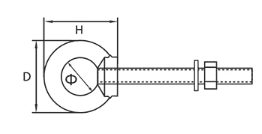 S/S Long EyeBolt c/w Washer/Nut - Image 2