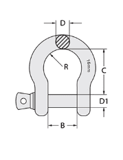 Shackle Commercial Bow Galvanised - Image 2