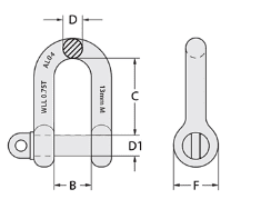 Shackle Grade M Dee Galvanised - Image 3