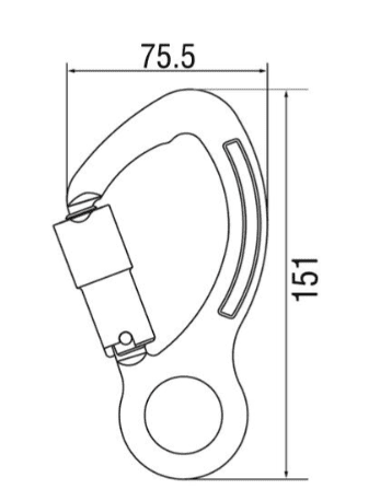 Snap Hook Aluminum Triple Action Gate Opening 18.4mm - Image 2