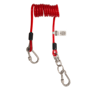 Spring Tool Lanyard with Snap hook on both end SWL 2kg Min length max length ANSI / ISEA 121-2018 Compliant 2/BAG