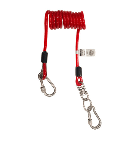 Spring Tool Lanyard with Snap hook on both end SWL 2kg Min length max length ANSI / ISEA 121-2018 Compliant 2/BAG