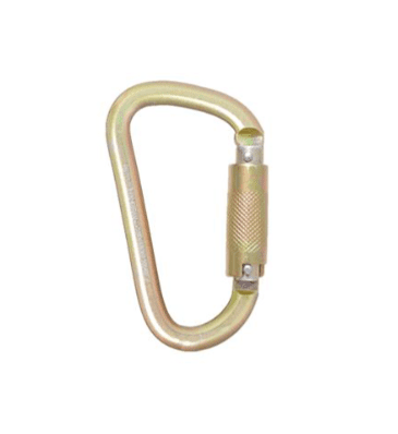 Steel quarter turn locking Karabiner 22.5mm gate opening. Rated at 40kn. Conforms to EN362 (Click chat icon for Stock)