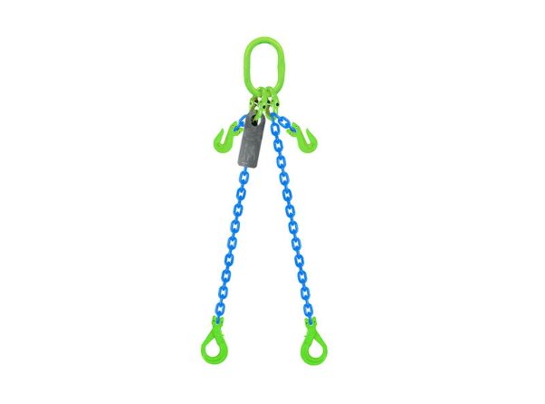 Grade 100 Chain Sling 10mm 2leg Effective Length C/W Clevis Type Grab Shortner And Clevis Self Locking Hook Tested