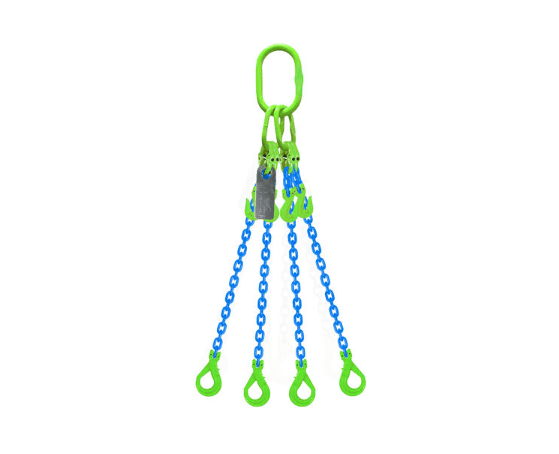 Grade 100 Chain Sling 16mm 4leg Effective Length C/W Clevis Type Grab Shortner And Clevis Self Locking Hook Tested