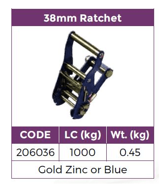 Ratchet Buckle Light Duty 38mm LC1000kg - Image 2