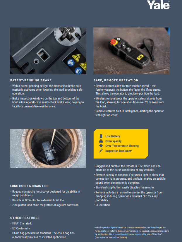 YALE BATTERYSTAR CHAIN HOIST 1t - Image 6
